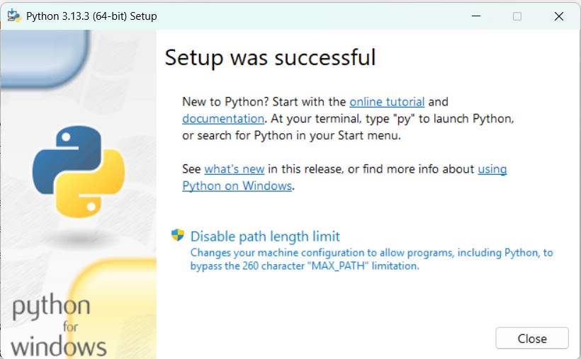 Install success